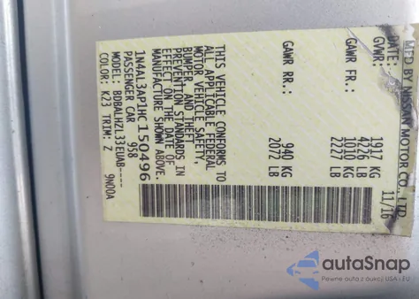 2017 Nissan Altima 2.5 Sr из США, поврежденный, VIN 1N4AL3AP1HC150496